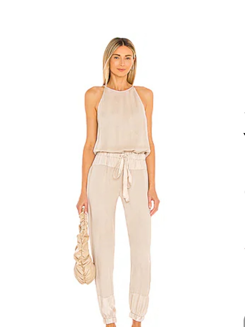 YFB Young Fabulous & Broke Diego Jumpsuit in Sandstone - Linen Blend
